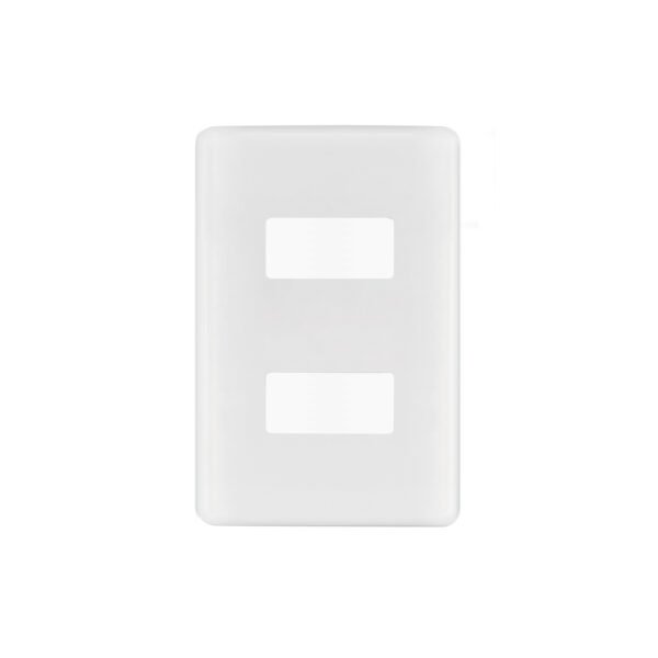 Placa 2 módulos de ABS blanca Volteck Basic 27223