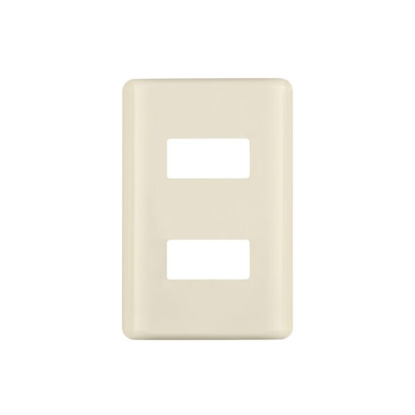 Placa 2 módulos marfil línea Volteck Basic 27232