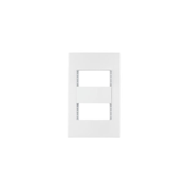 Placa 2 ventanas 1 módulo línea Española color blanco 47063