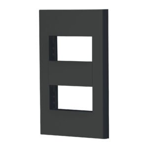 PPDO-EN.jpg Placa 2 ventanas 1 módulo línea Española color negro 47998