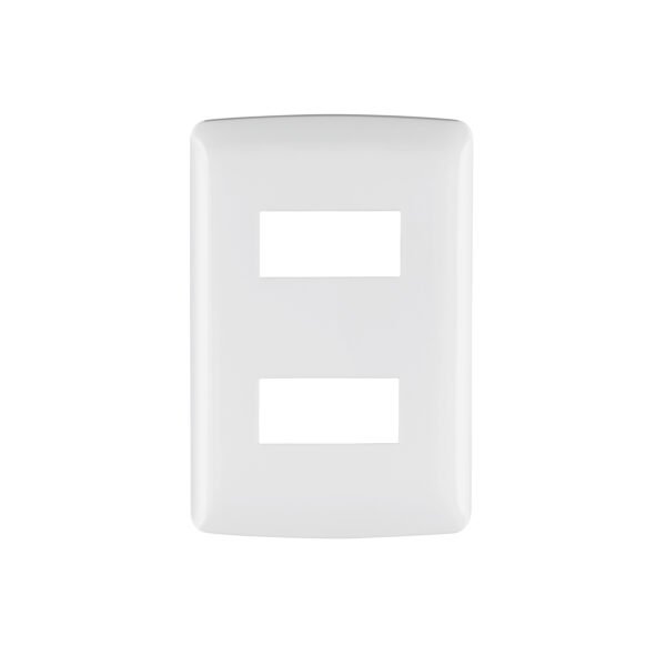 Placa 2 módulos de ABS línea Italiana color blanco 48133