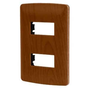 PPDO-IM.jpg Placa 2 módulos de ABS línea Italiana acabado madera 46393