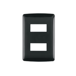 PPDO-IN.jpg Placa 2 modulos Italiana color negro Volteck 40137