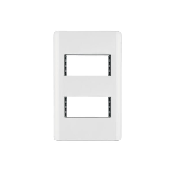 Placa blanca de 2 ventanas 1 módulo línea Lisboa Volteck 47937