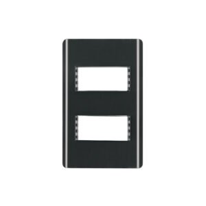Placa negra de 2 ventanas 1 módulo línea Lisboa Volteck 47870