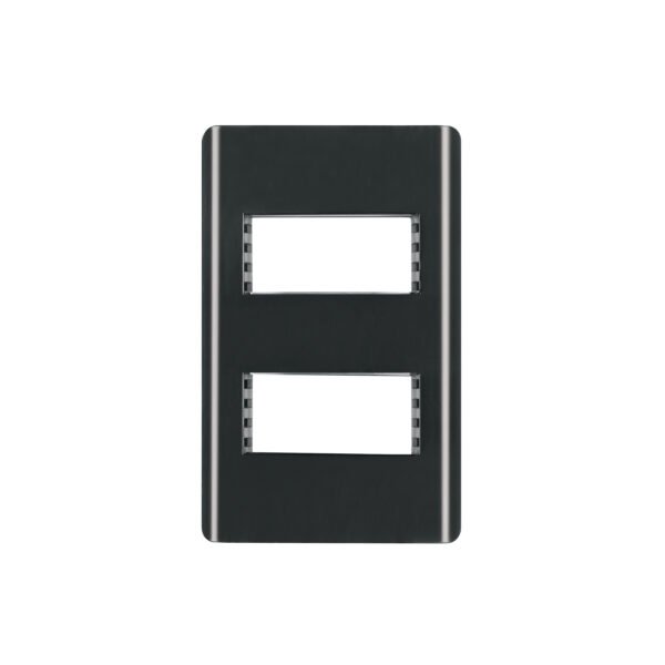 Placa negra de 2 ventanas 1 módulo línea Lisboa Volteck 47870