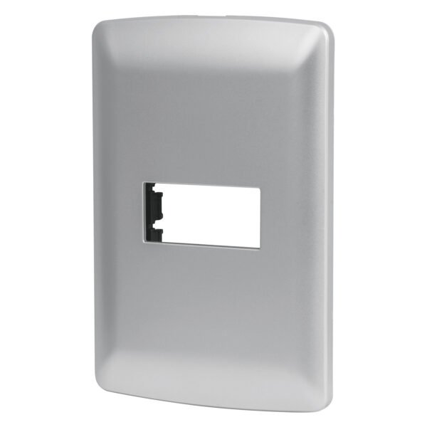 Placa 1 módulo de ABS línea italiana color plata Volteck 46397