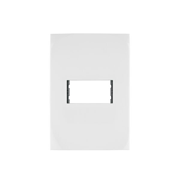 Placa 1 módulo de ABS línea Oslo color blanco Volteck 48303