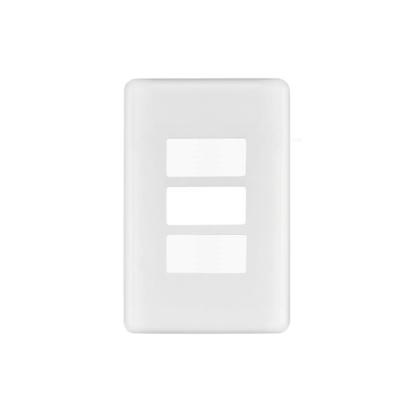 Placa 3 módulos de ABS blanca Volteck Basic 27224