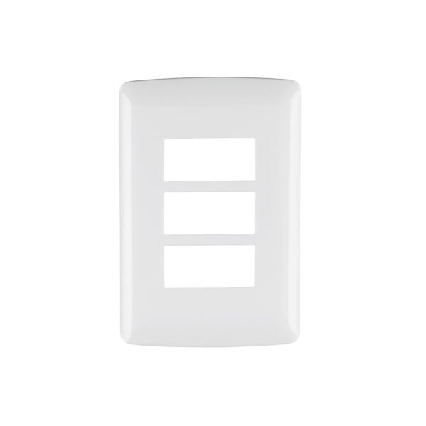 Placa 3 módulos de ABS línea Italiana color blanco 48136