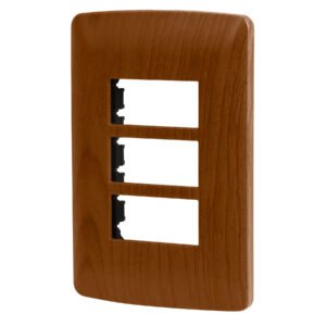 PPTR-IM.jpg Placa 3 módulos de ABS línea Italiana acabado madera 46394
