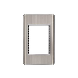 Placa de acero inox con 1 ventana 3 módulos línea Lisboa 47819