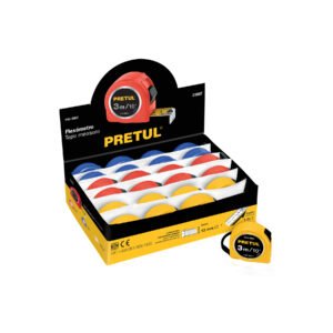 Flexómetro 3 m cinta 13 mm display box con 24 pzas PRETUL 21607