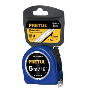 Flexómetro azul 5 m cinta 19 mm en tarjeta PRETUL 21610