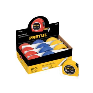 Flexómetro 5 m cinta 19 mm display box con 12 pzas PRETUL 21608