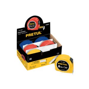 Flexómetro 8 m cinta 25 mm display box con 6 pzas PRETUL 21625
