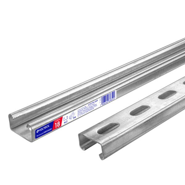 Perfil monocanal perforado de 3 m 4 x 2 cm cal. 18 VOLTECK 47757