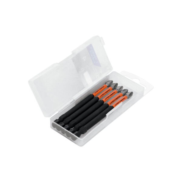 Estuche con 5 puntas de cruz PH2 de impacto largo 4 103026