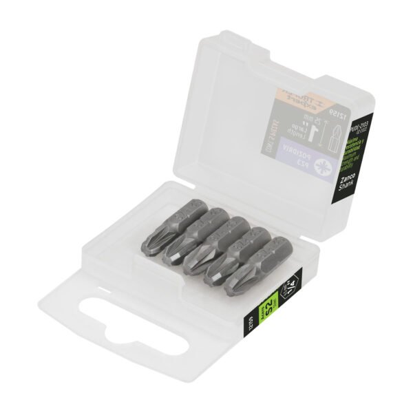 Estuche con 5 puntas pozidriv PZ3 largo 1 Truper Expert 12159