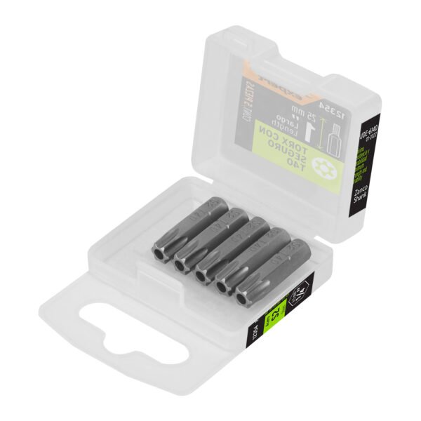 Estuche con 5 puntas torx T40 con seguro largo 1 Expert 12354