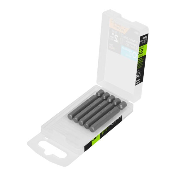 Estuche con 5 puntas hexagonales de 1/4mm largo 2 Expert 12653