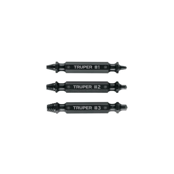 Blíster con 3 puntas extractoras de tornillos Truper 103311