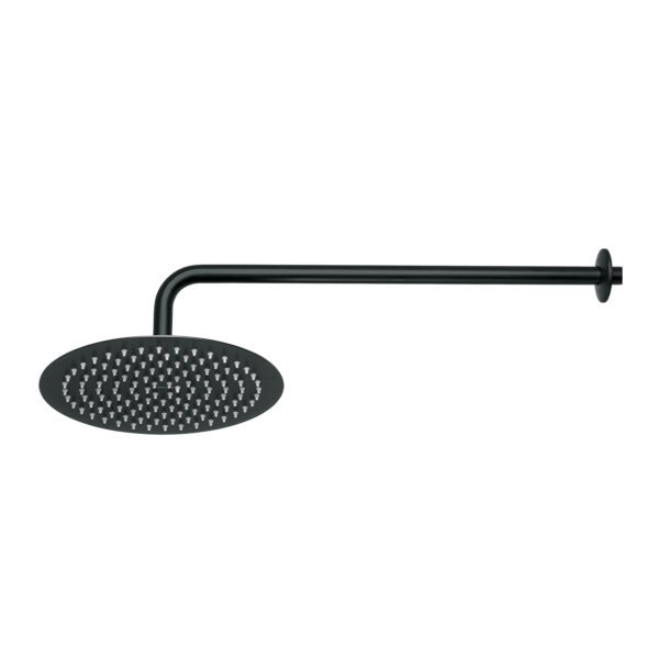 Regadera plato redondo 10 con brazo negro FOSET RIVIERA 44825