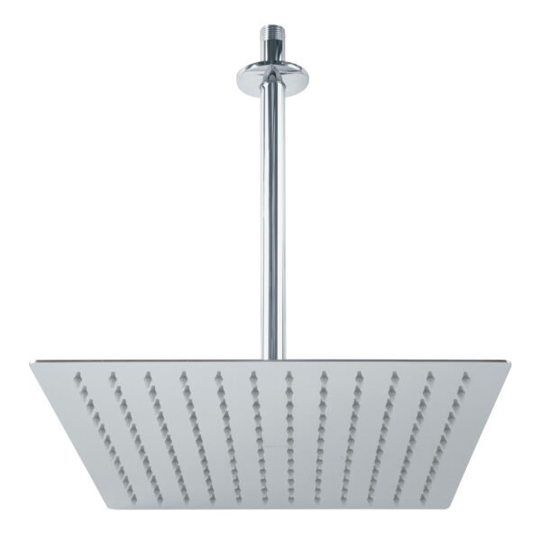 Regadera plato cuadrado 12 con brazo cromo FOSET RIVIERA 45775