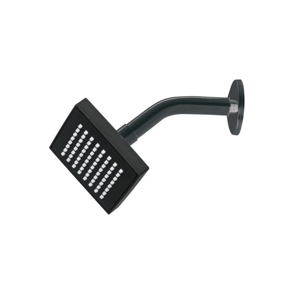 Regadera cuadrada ABS 4 acabado negro mate con brazo Foset 46744