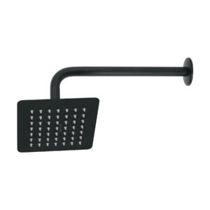 R-414M.jpg Regadera cuadrada 6 acero inox con brazo negro Túbig 47748