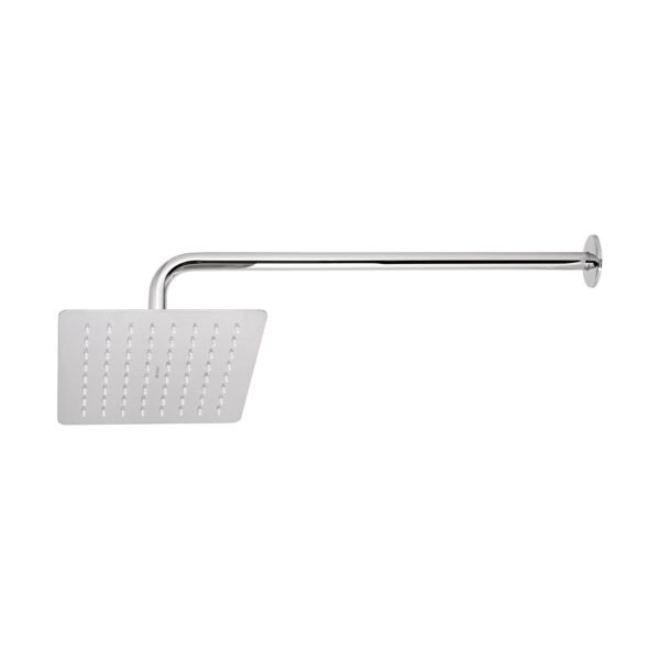 Regadera cuadrada 8 acero inox con brazo cromo Túbig 47738