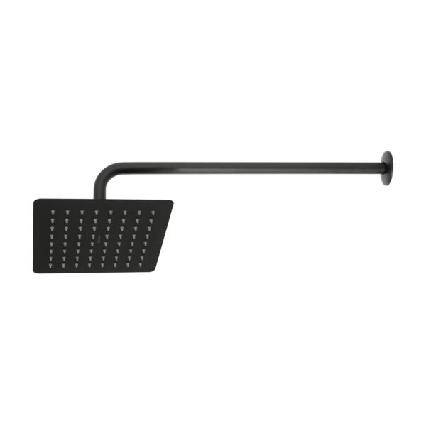 Regadera cuadrada 8 acero inox con brazo negro Túbig 47750