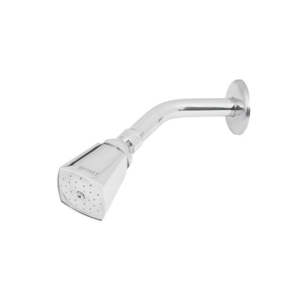 Regadera cuadrada 2 brazo y chapetón de acero Foset Aqua 49248