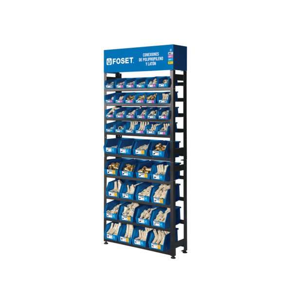 Rack con conexiones para manguera de PP Foset 55954