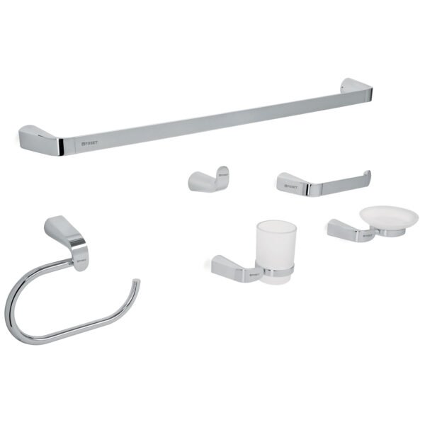 Juego de 6 accesorios para baño acabado cromo Riviera 45211