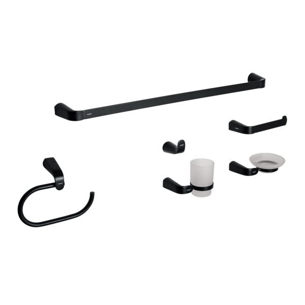 Juego de 6 accesorios para baño negro FOSET RIVIERA 44277