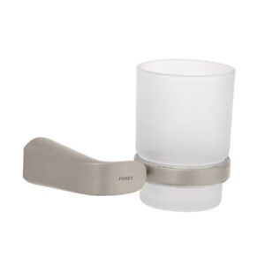 RIA-71N.jpg Portavaso cepillero satín con vaso de vidrio Foset Riviera 45220
