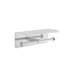 RIA-85.jpg Portarrollo doble en cromo con soporte para celular Riviera 46356
