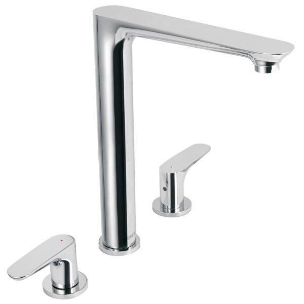 Mezcladora cuello alto para fregadero cromo FOSET RIVIERA 45192