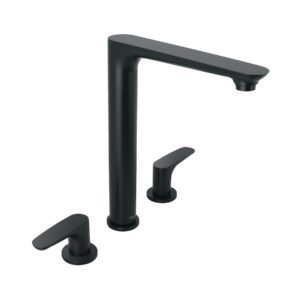 Mezcladora cuello alto para fregadero negro FOSET RIVIERA 44096