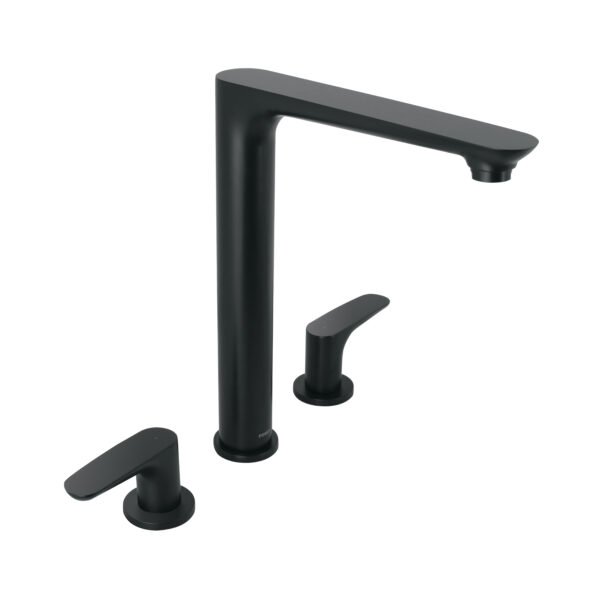 Mezcladora cuello alto para fregadero negro FOSET RIVIERA 44096
