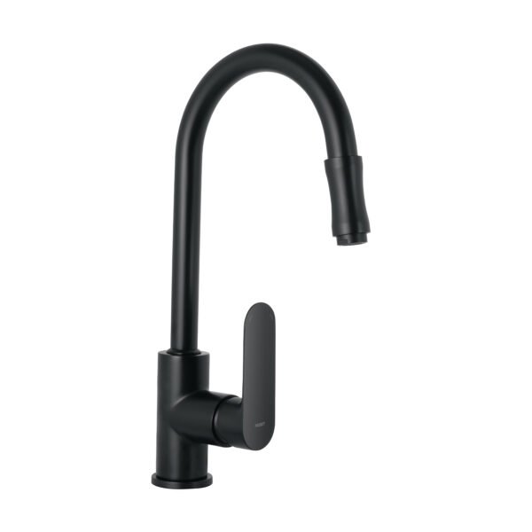 Monomando retráctil para fregadero negro FOSET RIVIERA 44104