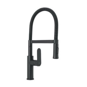 Monomando nariz flexible para fregadero negroFOSET RIVIERA 44103