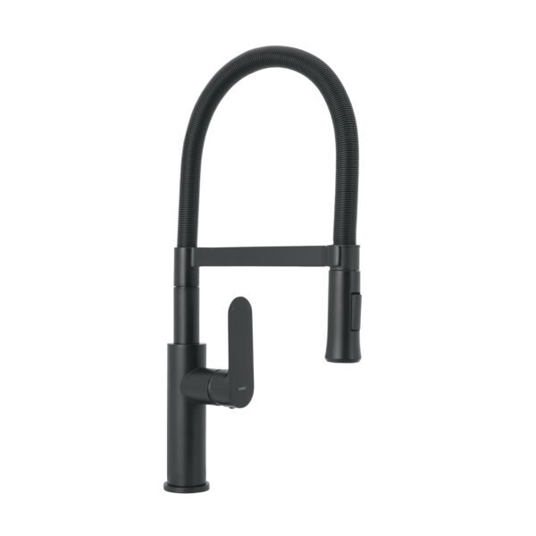 Monomando nariz flexible para fregadero negroFOSET RIVIERA 44103