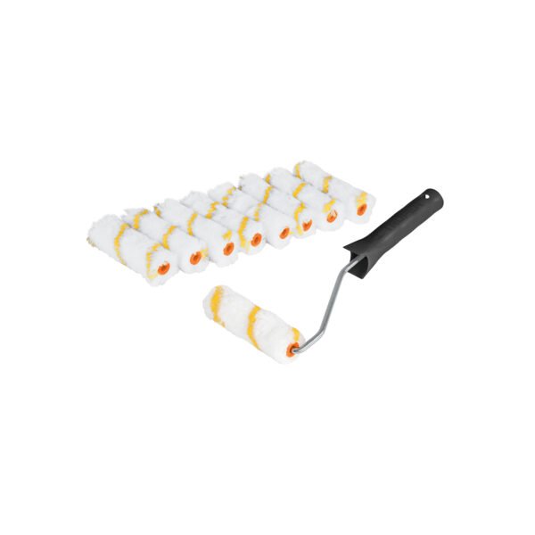 Kit de maneral y 9 mini rodillos de 4 de poliéster Truper 12132