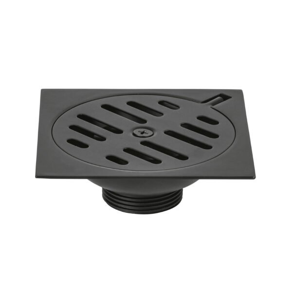 Resumidero cuadrado 4x4 metálico negro Foset Basic 49538