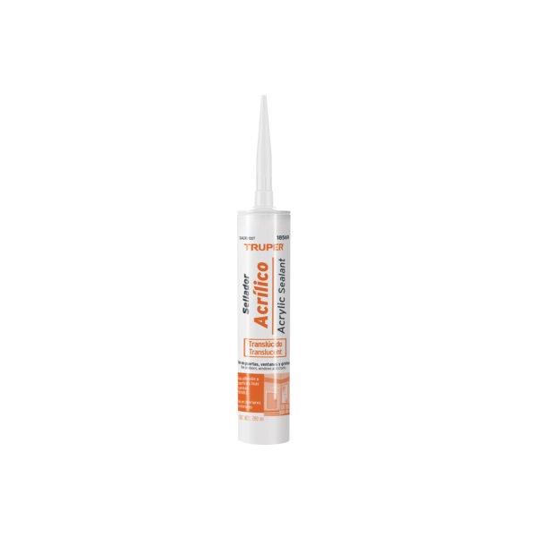 Sellador acrilico de 280 ml transparente Truper 18569