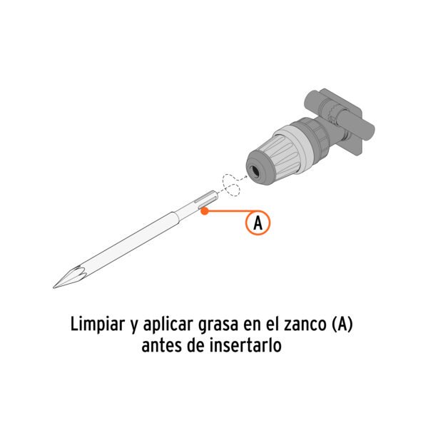 Cincel hueco para acanalado SDS max 7/8 x 16 Truper 101239