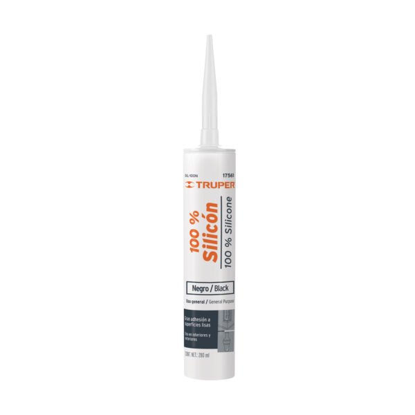 Sellador negro 100% silicón de 280 ml Truper 17561
