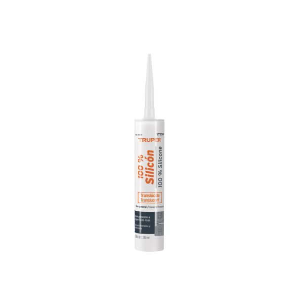Sellador transparente 100% silicón de 280 ml Truper 17559